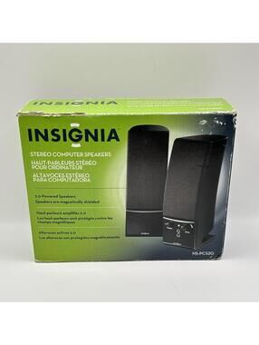 INSIGNIA NS-PCS20 POWERED COMPUTER LAPTOP MULTIMEDIA STEREO SPEAKERS